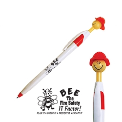 BEE The Fire Safety IT Factor! Fire Chief Smilez Pen Fire Chief, Pen, Smilez, Smiley, Smiles, Bee The Fire Safety IT Factor, Plan It, Check IT, Prevent IT, Escape IT!, Smiley Pen, Helmet, Fire, Prevention, Safety,  