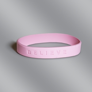 Believe Breast Cancer Awareness Silicone Wristband Bracelet