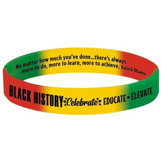Black History 2-Sided Silicone Bracelet 30-Piece Assortment Pack. (Pack of 30) - BHM007