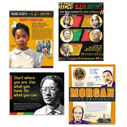  Black History Month Deluxe Laminated Posters - Set of 40 black history month theme posters, Black history poster, black history decorations, Black History Month celebration ideas, Black History Month theme decorations, promotional items, black history month giveaways,