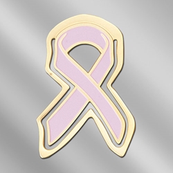 Breast Cancer Awareness Ribbon Metal Bookmark breast cancer awareness merchandise, pink ribbon gifts, pink ribbon key chain, pink ribbon promotional items, breast cancer awareness giveaways, run and walk gifts