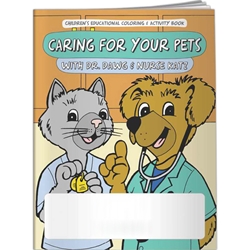 Caring For Your Pets with Dr. Dawg and Nurse Katz Coloring Book Caring For Your Pets with Dr. Dawg and Nurse Katz Coloring Book,BetterLifeLine, BetterLife, Education, Educational, information, Informational, Wellness, Guide, Brochure, Paper, Low-cost, Low-Price, Cheap, Instruction, Instructional, Booklet, Small, Reference, Interactive, Learn, Learning, Read, Reading, Health, Well-Being, Living, Awareness, ColoringBook, ActivityBook, Activity, Crayon, Maze, Word, Search, Scramble, Entertain, Educate, Activities, Schools, Lessons, Kid, Child, Children, Story, Storyline, Stories,Imprinted, Personalized, Promotional, with name on it, Giveaway,  