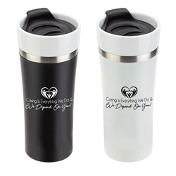 "Caring is Everything We Do & We Depend On You" Pembroke 13 oz Ceramic + Stainless Steel Tumbler Nurses Appreciation, Nurses recognition, promotional ceramic Stainless bottle, promotional ceramic bottle, custom logo, ceramic bottle, promotional drinkware, custom vacuum insulated drinkware, employee wellness gifts, fitness promotional items