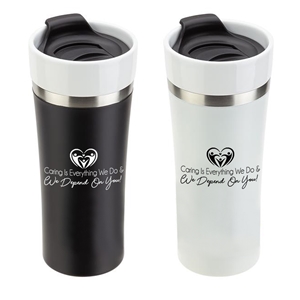 "Caring is Everything We Do & We Depend On You" Pembroke 13 oz Ceramic + Stainless Steel Tumbler