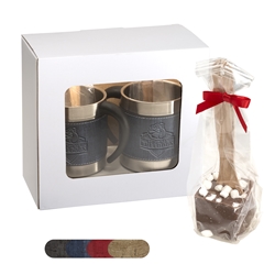 Casablanca™ Coffee Cups & Hot Cocoa Gift Set corporate holiday gifts, business gifts, employee appreciation gifts, promotional drinkware, cocoa gift sets