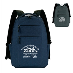 "Certified Nursing Asssitants: Through & Through We Can Always Depend on You" Premium Laptop Backpack   Nursing Assistants, Certifiend Nursing Assistants theme Backpack,  CNA theme Backpack,  Appreciation, theme, Laptop Backpack, NA Appreciation backpack, tec holder backpack, professional backpack, corporate backpack gifts, Backpack, Imprinted, Travel, Custom, Personalized, Bag 