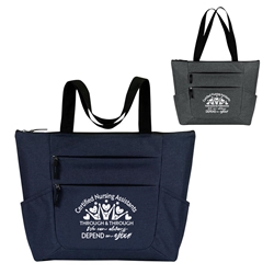"Certified Nursing Asssitants: Through & Through We Can Always Depend on You" Premium Zippered Tote   Nursing Assistants Week theme Tote, CNA Appreciation Tote, NA Appreciation Tote, Certifiend Nursing Assistants theme Tote, CNA Deluxe Tote, Zippered Tote, Imprinted, Tote Bag, Travel, Custom, Personalized, Bag 