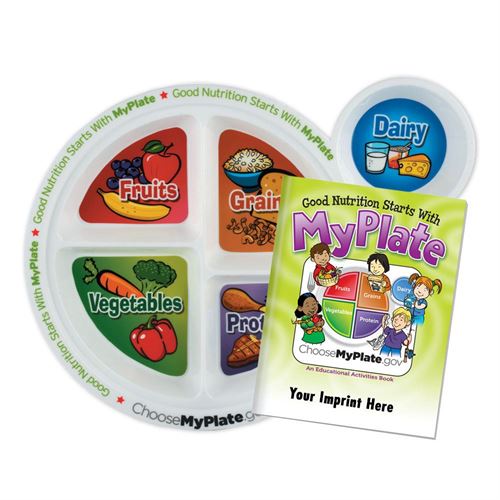 Childs Portion Meal Plate with Custom Educational Activities Book | Care Promotions