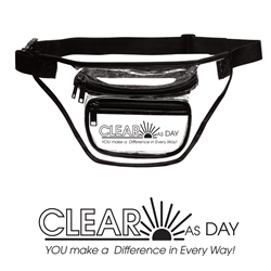 "Clear As Day...You Make A Difference In Every Way!" 3-Zipper Clear Fanny Pack  employee recognition fanny pack, Employee Appreciation Fanny Pack, promotional fanny pack, custom logo fanny pack, custom clear fanny pack, clear waist bag, employee appreciation gifts, bags with your logo, business gifts, corporate gifts with logo, promotional fanny packs, clear travel bag, custom clear stadium fanny packs