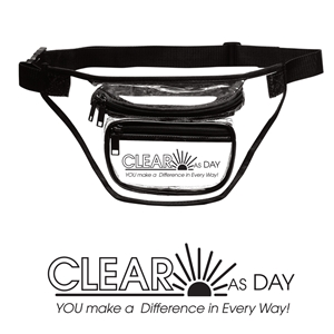 "Clear As Day...You Make A Difference In Every Way!" 3-Zipper Clear Fanny Pack 