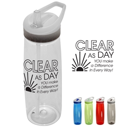 "Clear As Day, You Make A Difference In Every Way!" 28oz. Tritan Wave Bottle Employee Appreciation Water Bottle, Employee Recognition Water Bottle, promotional drinkware, promotional water bottle, custom logo bottle, custom sports bottle, customized water bottle, employee appreciation gifts, business gifts, employee wellness giveaways