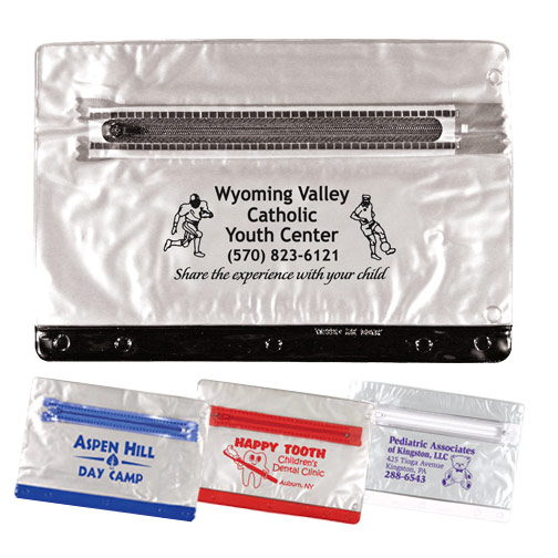 Clear Vinyl Pencil Pouch with Colored Trim