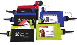 Clip-On ID Holder with Zip Purse Imprinted, ID Holder, Zipper Purse, ID Window, Holder, Custom, With Logo, with Clip, 
