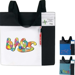 Color Block ID Convention Tote Color Block, ID, Convention, Promotional, Tote, Polyester, Meeting, Promotional Events, Trade Show, Health Fair, Imprinted, Reusable 