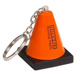 Construction Cone Stress Reliever Key Chain safety promotional items, national safety month gifts, workplace safety awareness, safety incentives, safety reminders, safety awards, safety gifts