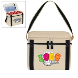 Cotton Canvas 12-Pack Cooler Cotton, cooler, lunch bag, 12 pack cooler, Promotional, Imprinted, Travel, Custom, Personalized, Bag 