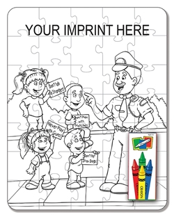 Crime Prevention Coloring Puzzle Set | Care Promotions