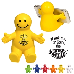 "Thank You For Going The Extra S"Mile" Happy Dude Mobile Device Holder Customer Service Week theme phone holder, Smiley face Phone Holder, CSR theme fun desk items, CSR theme Desk gifts, Customer Service theme desk gifts, CSR theme phone holder, Customer Service theme stress ball, Appreciation Theme, Recognition theme, promotional cell phone stand, promotional stress reliever, custom logo stress relievers, custom logo phone stand, employee appreciation gifts, trade show giveaways