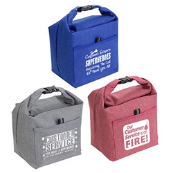 Customer Service Week Themes Roll Top Buckle Insulated Lunch Totes   Customer Service, Theme, CSRs, CSR, promotional cooler bags, promotional lunch bag, employee appreciation gifts, custom printed lunch cooler, customized lunch bag, business gifts, corporate gifts