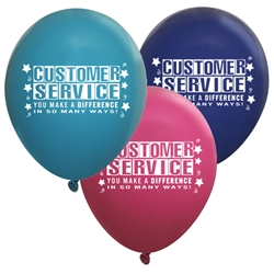 Customer Service: You Make A Difference In So Many Ways! 9" Standard Latex Balloons (Pack of 60 assorted)  Latex balloons, party goods, decorations, celebrations, round shaped balloons, promotional balloons, custom balloons, imprinted balloons