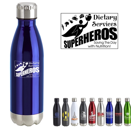 "Dietary Services: Superheroes Saving The Day With Nutrition" 17oz. Vacuum Insulated Stainless Steel Bottle  - FSW044