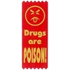 "Im Drug Free & Kind To Others!" Self-Adhesive Satin Ribbon Pack (Pack of 100)    Satin Red Ribbons, Gold Stamped Ribbons, Self-Adhesive, Ribbons, red ribbon week, red ribbon week party supplies, red ribbon week decorations, drug prevention, party goods, decorations, banners
