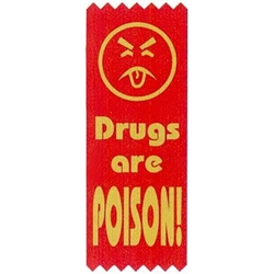 "Part of The Resistance Against Drugs" Self-Adhesive Satin Ribbon Pack (Pack of 100)   Star Wars Theme, Satin Red Ribbons, Gold Stamped Ribbons, Self-Adhesive, Ribbons, red ribbon week, red ribbon week party supplies, red ribbon week decorations, drug prevention, party goods, decorations, banners