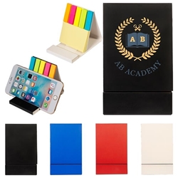 Duo Sticky Notepad & Phone Stand  Sticky note phone holder, stationery phone holder, employee appreciation gifts, business gifts, giveaways, corporate gifts with your logo