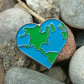 Earth Day Heart Lapel Pin