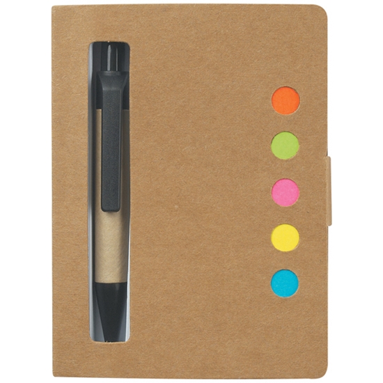 Eco-Inspired Memo Case With Sticky Flags & Pen - DSK030