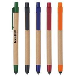 Eco-Inspired Pen With Stylus Eco-Inspired Pen With Stylus, Pen, Pens, Stylus, Eco-Friendly, Eco-Inspired, Ballpoint, Imprinted, Personalized, Promotional, with name on it, giveaway, black ink