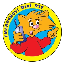 Emergency Dial 911 Sticker Roll | Care Promotions
