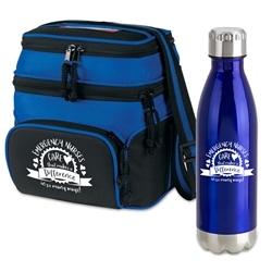 "Emergency Nurses: Your Care Makes A Difference In So Many Ways!"  Deluxe Break Pack  Lunch Bag Combo, Appreciation Gift Combo, Cooler and Bottle Combo, Break Pack, Housekeeping Gift Set, Theme, promotional products, scooler set, Lunch bag, Imprinted