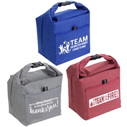 Employee Appreciation Themes Roll Top Buckle Insulated Lunch Totes   Employee, Recognition, Appreciation, promotional cooler bags, promotional lunch bag, employee appreciation gifts, custom printed lunch cooler, customized lunch bag, business gifts, corporate gifts