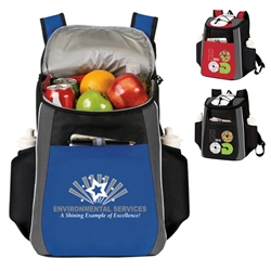 "Environmental Services: A Shining Example of Excellence" Prime 18 Cans Cooler Backpack Environmental Services theme Backpack cooler, Can Cooler, 18 Can Backpack cooler, 18 pack cooler, Imprinted, With Logo, With Name On It