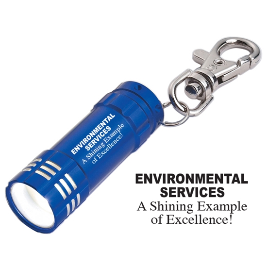 Environmental Services: A Shining Example of Excellence! Design Mini Aluminum LED light with Key Clip - ENV012