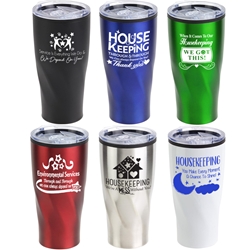 Environmental Services &  Housekeeping Recognition Theme Oasis 20 oz Stainless Steel & Polypropylene Tumblers Healthcare, Housekeeping Week, Environmental Services Week, Theme, promotional coffee mug, custom logo travel mug, custom logo coffee mug, promotional drinkware, promotional products, promotional tumbler, promotional yeti tumbler, custom logo yeti
