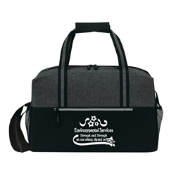 "Environmental Services: Through & Through We Can Always Depend On You" Classic Weekend Duffle   Housekeeping, Housekeepers, EVS, Theme, 19" Sport, Deluxe, Duffle, Promotional, Imprinted, Polyester, Travel, Custom, Personalized, Bag 