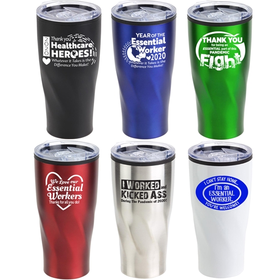 Essential Worker Appreciation & Recognition Oasis 20 oz Stainless Steel & Polypropylene Tumblers    - EAD114