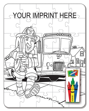 Fire Safety Coloring Puzzle Set