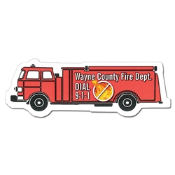 Fire Truck Full Color Magnet fire truck, junior firefighter, fire department, fire prevention, fire prevention week, fire prevention giveaways, fire safety promotional products, magnets, kitchen magnets