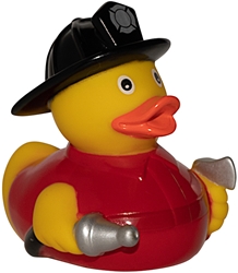 Fireman Rubber Duck fire safety promotional items, fire safety promotional products, fire department giveaways, fire safety giveaways for kids, fire prevention promotional products, fire prevention promotional items, fire prevention week giveaways, fire station open house giveaways