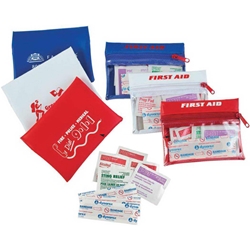 First Aid Travel Kit First Aid Travel Kit, First, Aid, Travel, Kit, Purse, Pouch, Imprinted, Personalized, Promotional, with name on it, giveaway