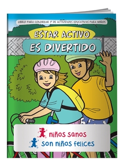 Fitness is Fun Coloring Book (Spanish) Fitness is Fun Coloring Book, in, Spanish, BetterLifeLine, BetterLife, Education, Educational, information, Informational, Wellness, Guide, Brochure, Paper, Low-cost, Low-Price, Cheap, Instruction, Instructional, Booklet, Small, Reference, Interactive, Learn, Learning, Read, Reading, Health, Well-Being, Living, Awareness, ColoringBook, ActivityBook, Activity, Crayon, Maze, Word, Search, Scramble, Entertain, Educate, Activities, Schools, Lessons, Kid, Child, Children, Story, Storyline, Stories, Exercise, Fitness, Nutrition, Sports, Workout, Gym, YMCA, YWCA, Gyms, Elementary,Imprinted, Personalized, Promotional, with name on it, Giveaway, 