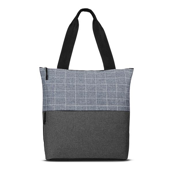 Flannel Check Accent Tote Bag  - tot228