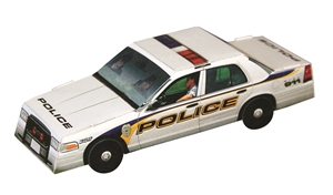 Foldable Die Cut Paper Police Car