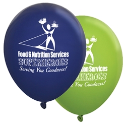 "Food & Nutrition Services: Superheroes Serving You Goodness" 11 inch Fashion Opaque Balloons (Pack of 60 assorted)    National, Healthcare, Food, Service, Dietary, Services, week, staff, Theme, Latex, balloons, party goods, decorations, celebrations, round shaped balloons, promotional balloons, custom balloons, imprinted balloons