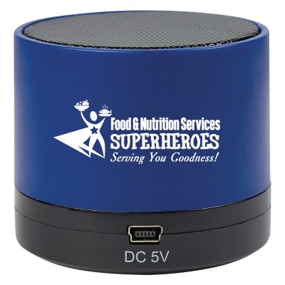 "Food & Nutrition Services: Superheroes Serving You Goodness" Wireless Mini Cylinder Speaker Food Service, Nutrition, Services, Dietary, Team, Gifts, Theme, Wireless, mini, speaker, Bluetooth, 4.1, tech gifts, technology, ideas, Imprinted, Personalized, Promotional, with name on it, giveaway,