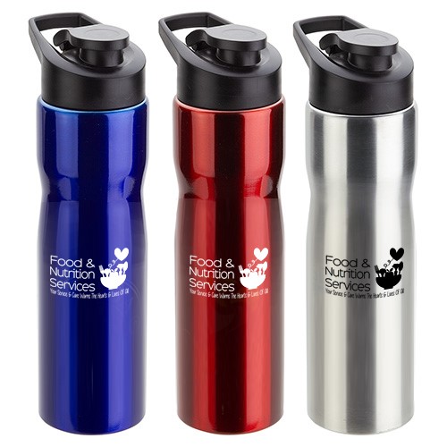 "Food & Nutrition Services: You Service & Care Warms The Hearts & Lives Of All" Theme 25 oz. Stainless Steel Bottle    - FSW049