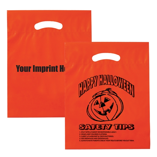 Custom Happy Halloween Safety Tips Plastic Bag | Care Promotions